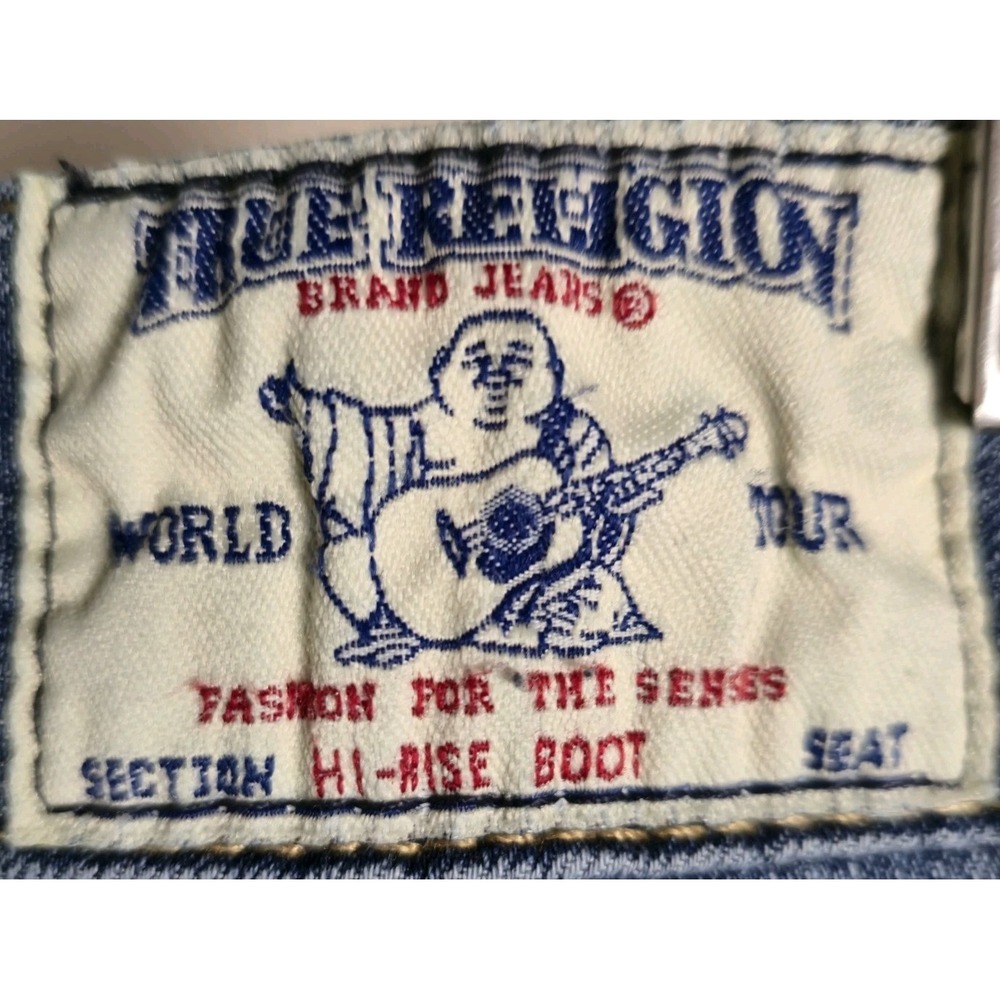 True Religion Joey Bootcut Jeans Low Rise Y2K Western Stitch Size 28 - Picture 11 of 13